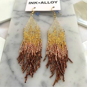 Ink + Alloy Claire Ombré Beaded Fringe Earrings